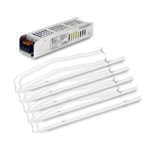 Комплект із 5-ти світильників LED лінійних 600 мм FARADAY Electronics та Блок живлення Full Energy