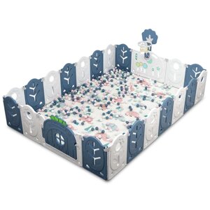 Манеж BabyPlayPen "Магічної ліс" вбудоване баскетбольне кільце 205*285*62 Синій