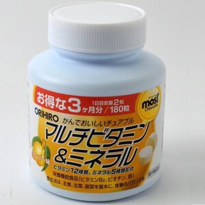 Вітамінно-мінеральний комплекс Orihiro Multivitamins & Minerals 180 Chewable Tabs Mango