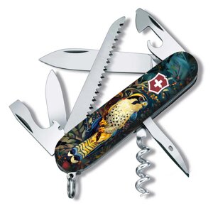 Складаний ніж Victorinox Camper Ukraine 91 мм 14 функцій Величний Сокіл (1.3613.3_T3180pw)