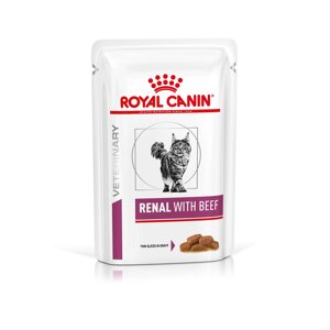 Вологий корм для котів Royal Canin Renal with beef при захворюваннях нирок 85 г