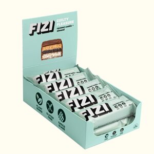 Шоколадний батончик без глютену FIZI Coconut cookie almond 45 г х 10 шт Веган (4820262540030)