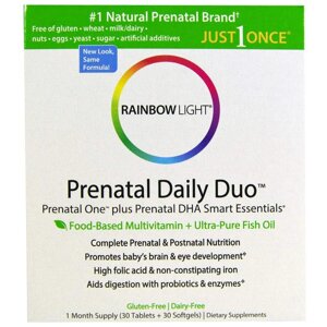 Вітаміни + Риб'ячий жир для вагітних, Rainbow Light, Prenatal One plus Prenatal DHA Smart Essentials, 30 капсул + 30