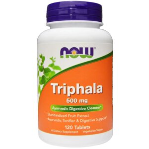 Трифала, Triphala, Now Foods, 500 мг, 120 пігулок