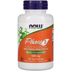 Екстракт для схуднення NOW Foods Phase 2, Starch Neutralizer 500 mg 120 Veg Caps NF3021