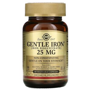 Залізо Gentle Iron Solgar 25 мг 90 вегетаріанських капсул