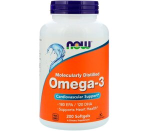 Омега-3 Now Foods Omega-3 1000 мг 200 капсул