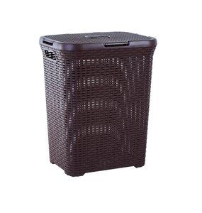 Кошик для білизни 50 л 55*43*32 см "Ротанг" Алеана 122098 темно-коричнева