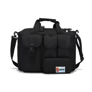 Велика дорожня тактична сумка для документів та ноутбука Чорна Solve KT6003602 MOLLE