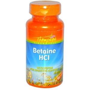 Бетаіна гідрохлорид Thompson Betaine HCL 90 Tabs THO-19535