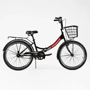 Велосипед складаний одношвидкісний Corso Advance 24" Black and red (148348)