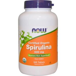 Спіруліна NOW Foods Spirulina 500 mg 500 Tabs