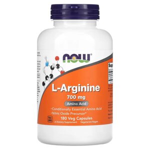 Л-Аргінін Now Foods L-Arginine 700 мг 180 капсул