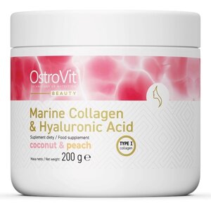 Хондропротектор для спорту OstroVit Marine Collagen + Hyaluronic Acid 200 g /30 servings/ Coconut Peach