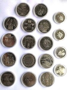 Набір монет у капсулах Collection Збройні Сили України 30 мм 19 шт Серебристий (hub_1z6tkv)