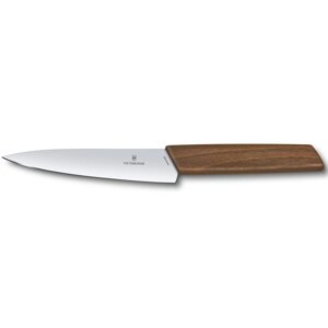 Кухонний універсальний ніж Victorinox Swiss Modern Kitchen 15 см Горіх (6.9010.15G)