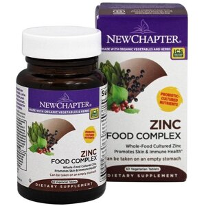 Мікроелемент Цинк New Chapter Zinc Food Complex 60 Tabs