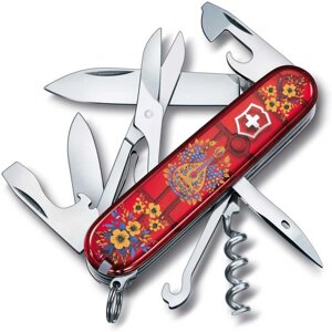 Складаний ніж Victorinox Climber Ukraine 91 мм 14 функцій Українські мотиви (1.3703. T_T1370u)