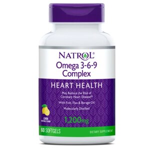 Омега 3-6-9 Omega-3 Cmplx 55% 3-6-9 Natrol 60 гелевих капсул