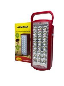 Power Bank+ручний ліхтар 2 в 1 акумуляторний Almana KP-6324 24 LED Червоний (1937278440)