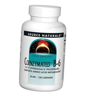 Вітамін В6 (Піридоксаль-5-Фосфат) Coenzymated B-6 25 Source Naturals 120льодяників (36355073)