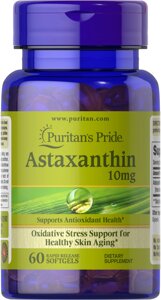 Астаксантін Puritan's Pride Astaxanthin 10 mg 60 Softgels