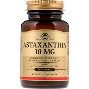 Астаксантін Solgar Astaxanthin 10 мг 30 желатинових капсул (SOL36204)