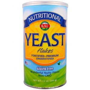 Пивні дріжджі KAL Nutritional Yeast Flakes, 12 oz 340 g /17 servings/ Unsweetened CAL-38000