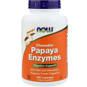 Травні ферменти папаї Now Foods Papaya Enzymes 360 льодяників (NF2972)