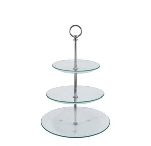 Стійка триярусна скляна Empire 30\25\20 см (EM 8017)