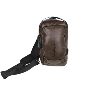 Сумка нагрудна через плече Lesko 694 32х16х10 см Dark Brown