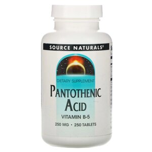 Пантотенова кислота Source Naturals Pantothenic Acid Вітамін В-5 250 мг 250 таблеток