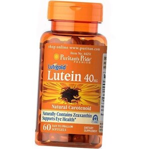 Лютеїн і Зеаксантін, Lutein 40 with Zeaxanthin, Puritan's Pride 60 (72367016)