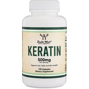 Комплекс для шкіри волосся нігтів Double Wood Supplements Keratin 500 mg (2 caps per serving) 120 Caps