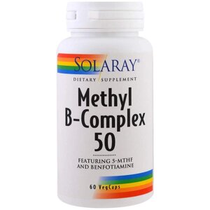 Вітаміни групи В, Solaray, Methyl B-Complex 50, 60 вегетаріанські капсули (29188)