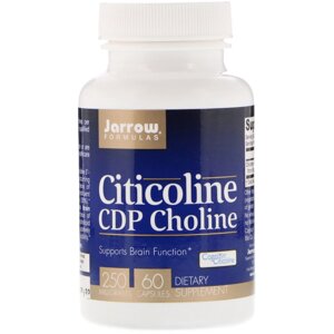 Цитиколін, 250 мг, CDP Choline, Jarrow Formulas, 60 капсули