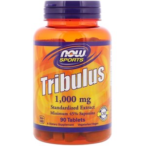 Трибулус, Tribulus, Now Foods, 1000 мг, 90 пігулок