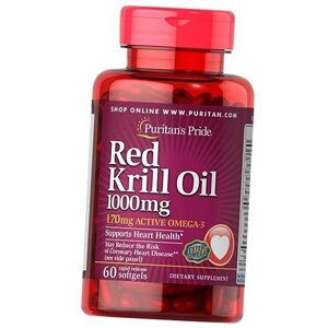 Масло криля Red Krill Oil 1000 Puritan's Pride 30гелкапс (67367024)