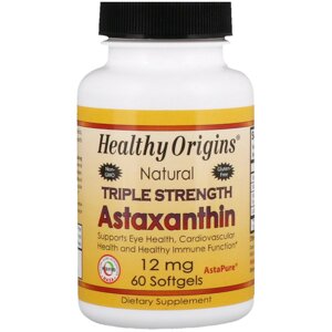 Астаксантін Healthy Origins Astaxanthin Complex AstaPure 12 мг 60 капсул (HO84925)