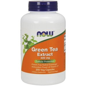 Зелений чай NOW Foods Green Tea Extract 400 mg 250 Veg Caps