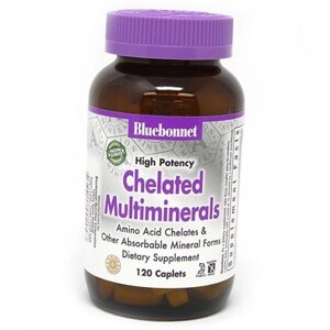 Хелатні мультимінерали Chelated Multiminerals Bluebonnet Nutrition 120каплет (36393004)