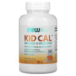 Кальцій для дітей Kid Cal Now Foods підтримка розвитку кісток 100 жувальних пігулок