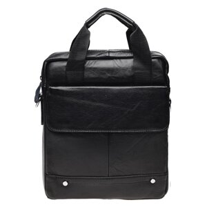 Чоловіча шкіряна сумка через плече Borsa Leather K18859-black