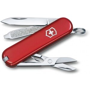 Складний ніж Victorinox Classic SD 58 мм 7 функцій Червоний в блістері (0.6223. B1)