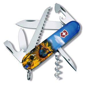 Складаний ніж Victorinox Camper Ukraine 91 мм 14 функцій Соняшники та метелик (1.3613.7_T3200pw)