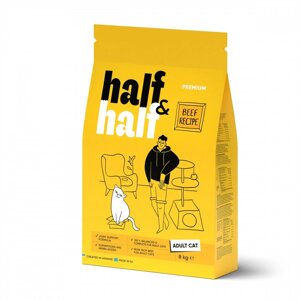 Сухий корм для кішок Half&Half Adult 8 кг із яловичиною (20857)