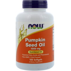 Гарбузова олія Pumpkin Seed Oil Now Foods 1000 мг 100 капсул