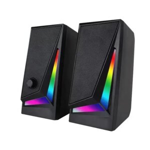 Комп'ютерні колонки MUSIC DJ MJ-100A 8864 з RGB підсвічуванням Black