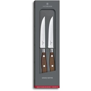 Набір кухонних ножів Victorinox Grand Maitre Wood Steak Set 120 мм дерево 2 шт. (7.7240.2W)