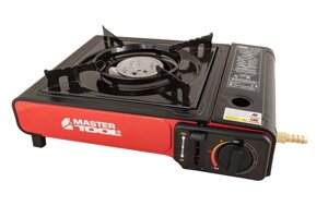 Плита портативна газова з п'єзопідпалом у пластиковому кейсі MASTERTOOL 2400 Вт Black and Red (44-5102)